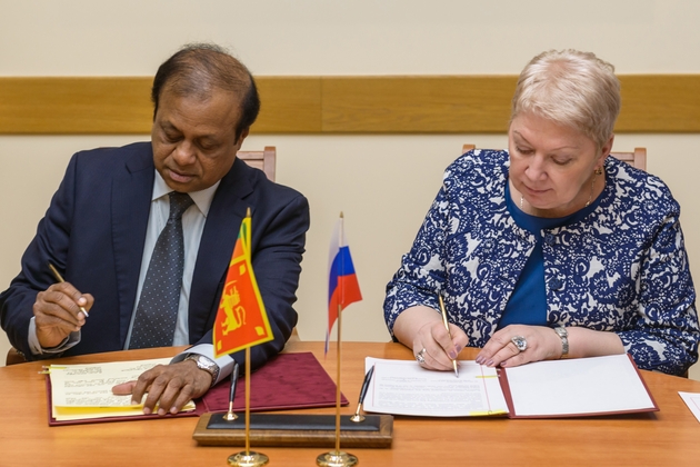 Подписан Меморандум о взаимопонимании между Минобрнауки России и Министерством науки, технологий и исследований Шри-Ланки о научно-техническом и инновационном сотрудничестве
